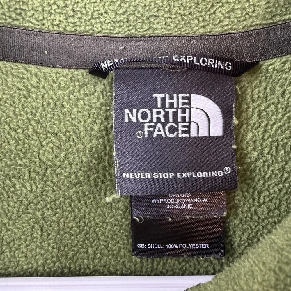 The North Face Pullover Mens XL Green 1/4 Zip Fleece Hiking Long Sleeve Top
